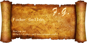 Fodor Gellén névjegykártya